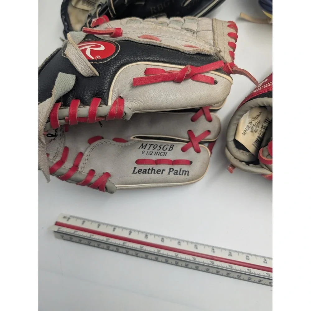 Rawlings Youth Baseball Glove Lot 4pc MT95GB ST10PP RBG155B Right Hand Throw